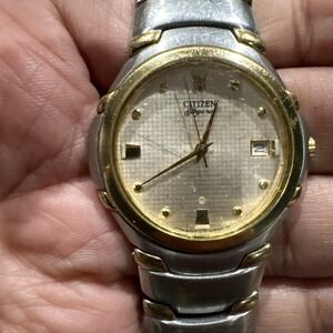 Running Vintage Citizen Elegance Signature Gold Dial Two Tone Men's Watch‎ Steel